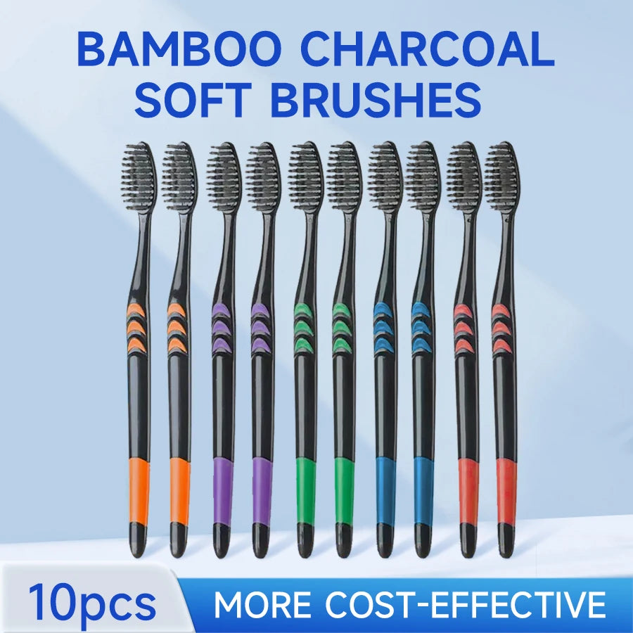 Toothbrush – Soft Charcoal Bristles for Travel & Family (10–20pcs)