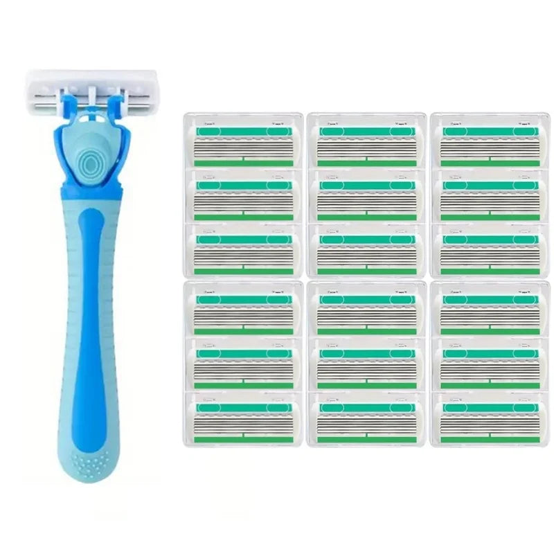 SilkEdge 6 – Women’s Safety Razor with 18 Replaceable 6-Layer Blades