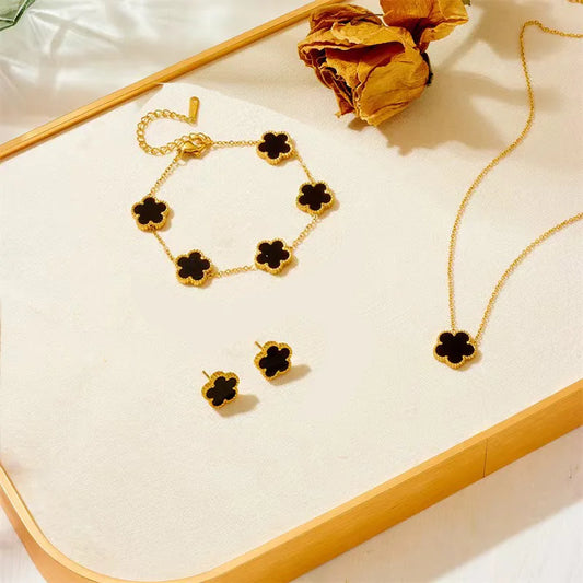 BlossomSteel – 3PCS Plum Flower Jewelry Set