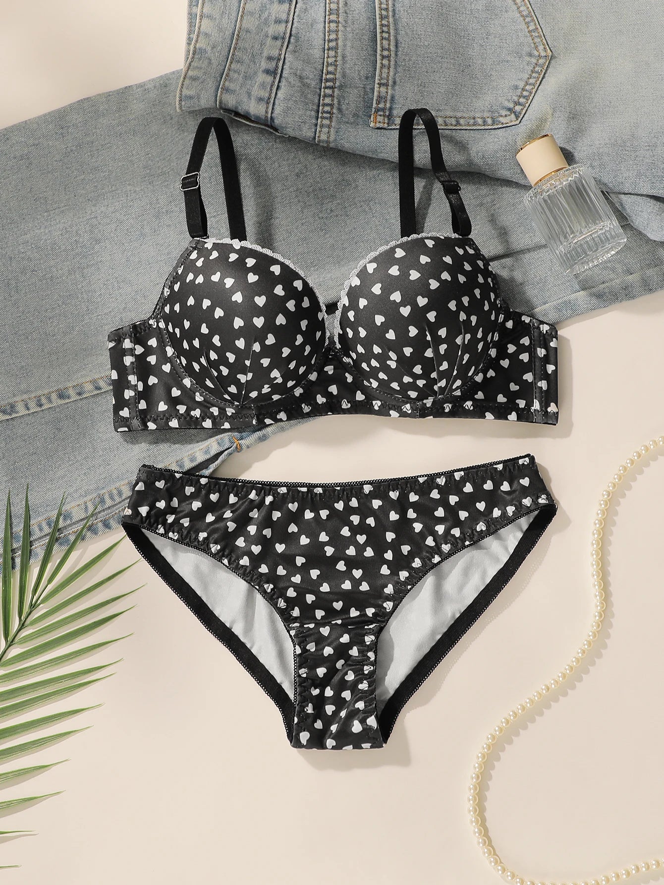 2-Pack Sexy Printed Push-Up Bra Set – Adjustable Straps
