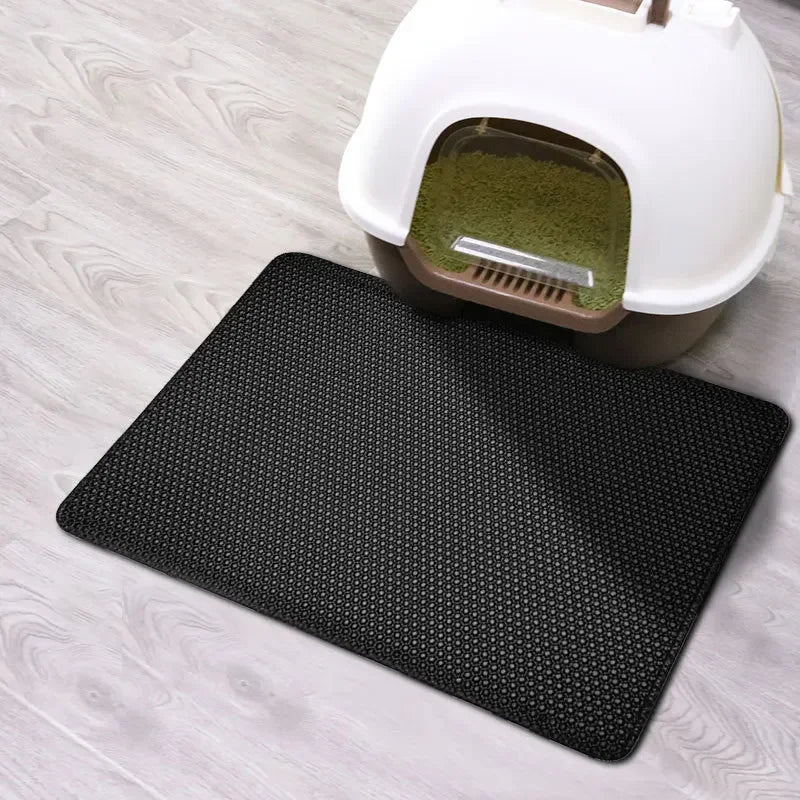Double-Layer Waterproof Cat Litter Mat – Non-Slip, Washable Pad with Bonus Gift