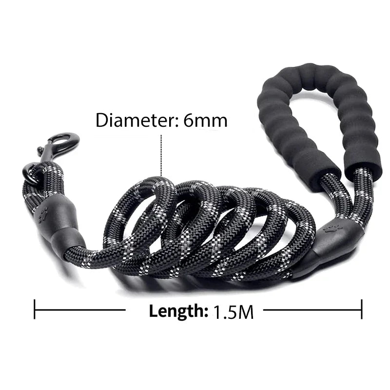 Reflective Strong Dog Leash – Durable Pull-Resistant Leash for Small to Large Dogs