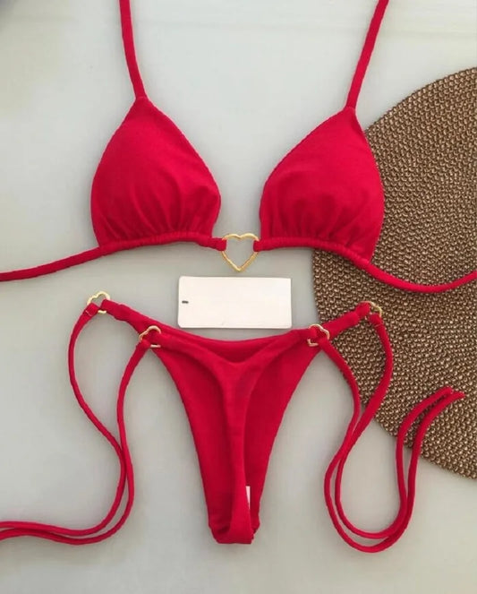 RUOTONSEPT Brazilian Halter Bikini Set – Sexy Triangle Thong Two-Piece Swimwear