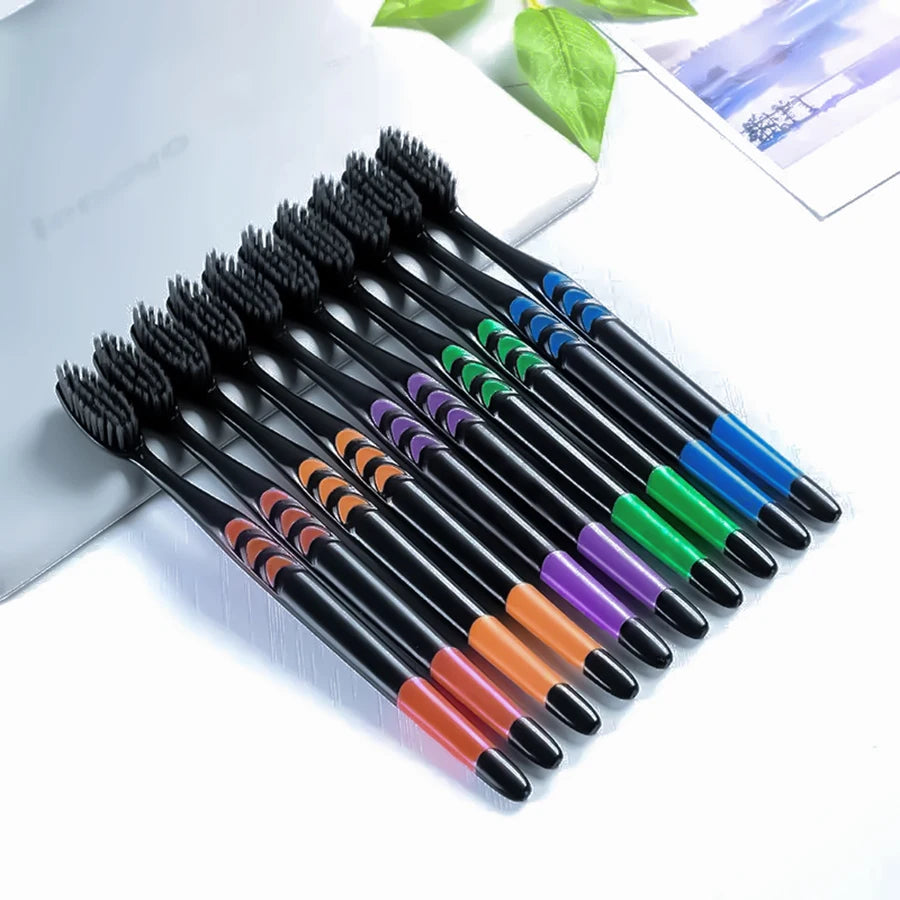 Toothbrush – Soft Charcoal Bristles for Travel & Family (10–20pcs)