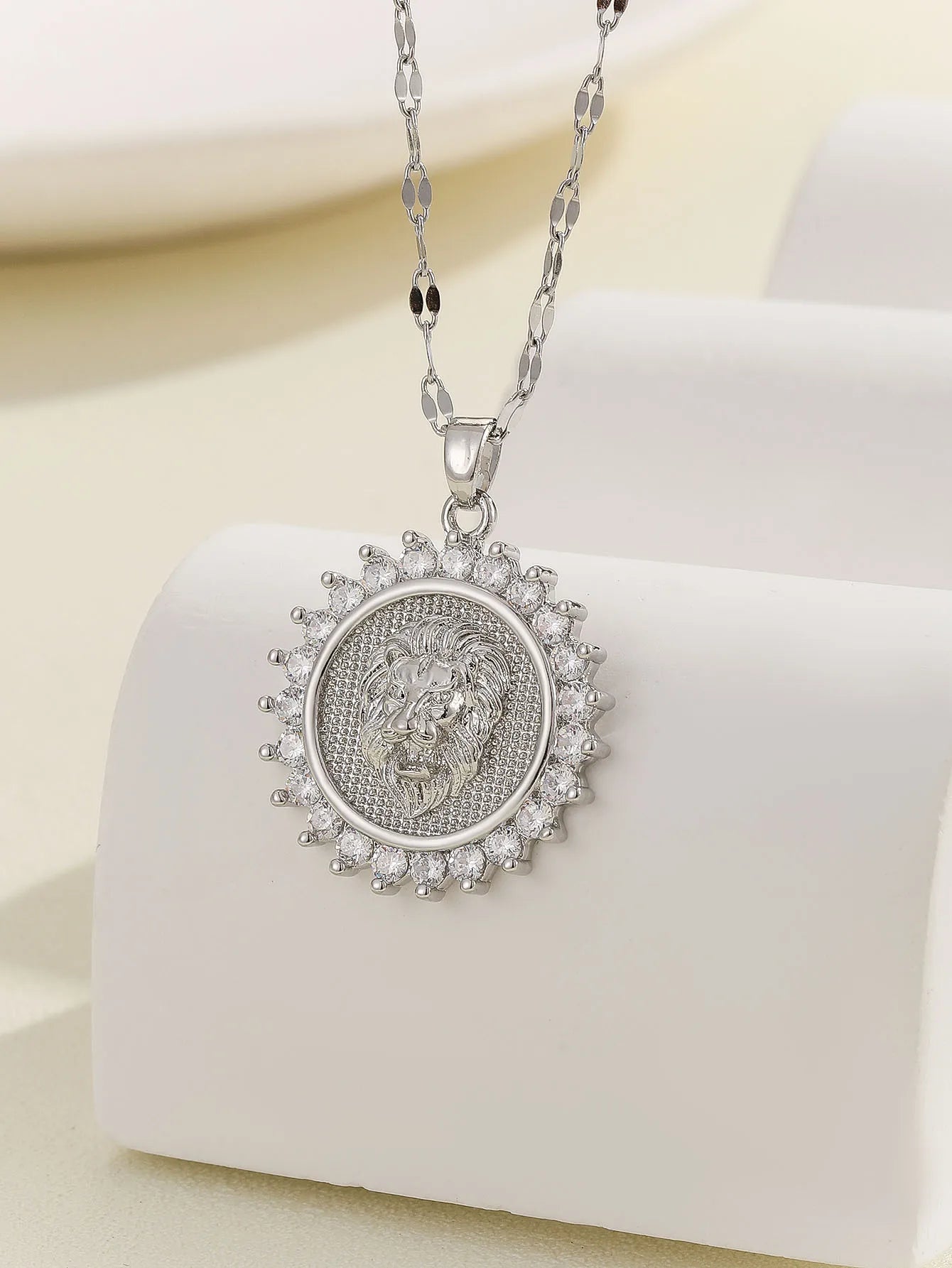 Santa Maria Micro-Inlaid Zircon Necklace – Colorful Religious Fashion Jewelry