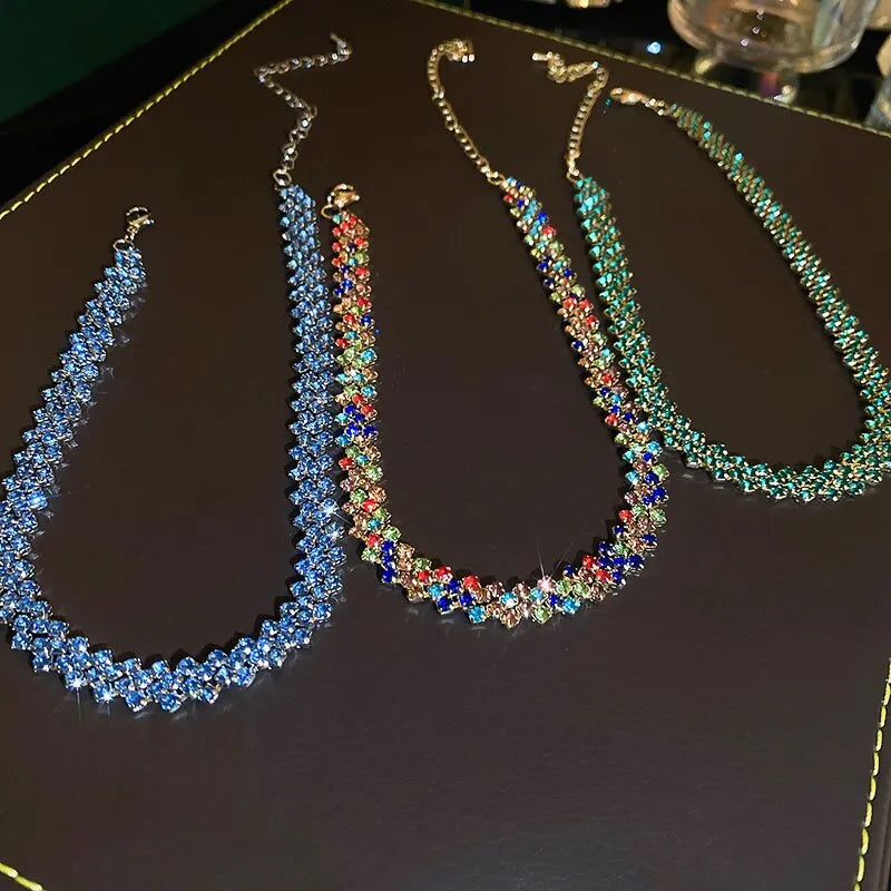 GlamGleam – Luxury Rhinestone Crystal Choker Necklace