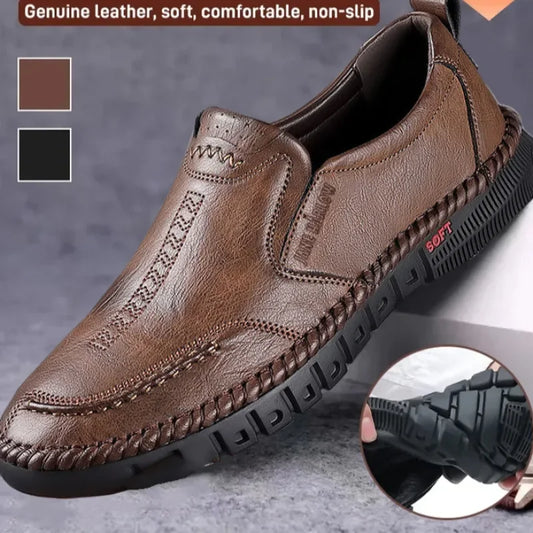 EliteStitch – Men’s Hand-Stitched Genuine Leather Slip-Ons