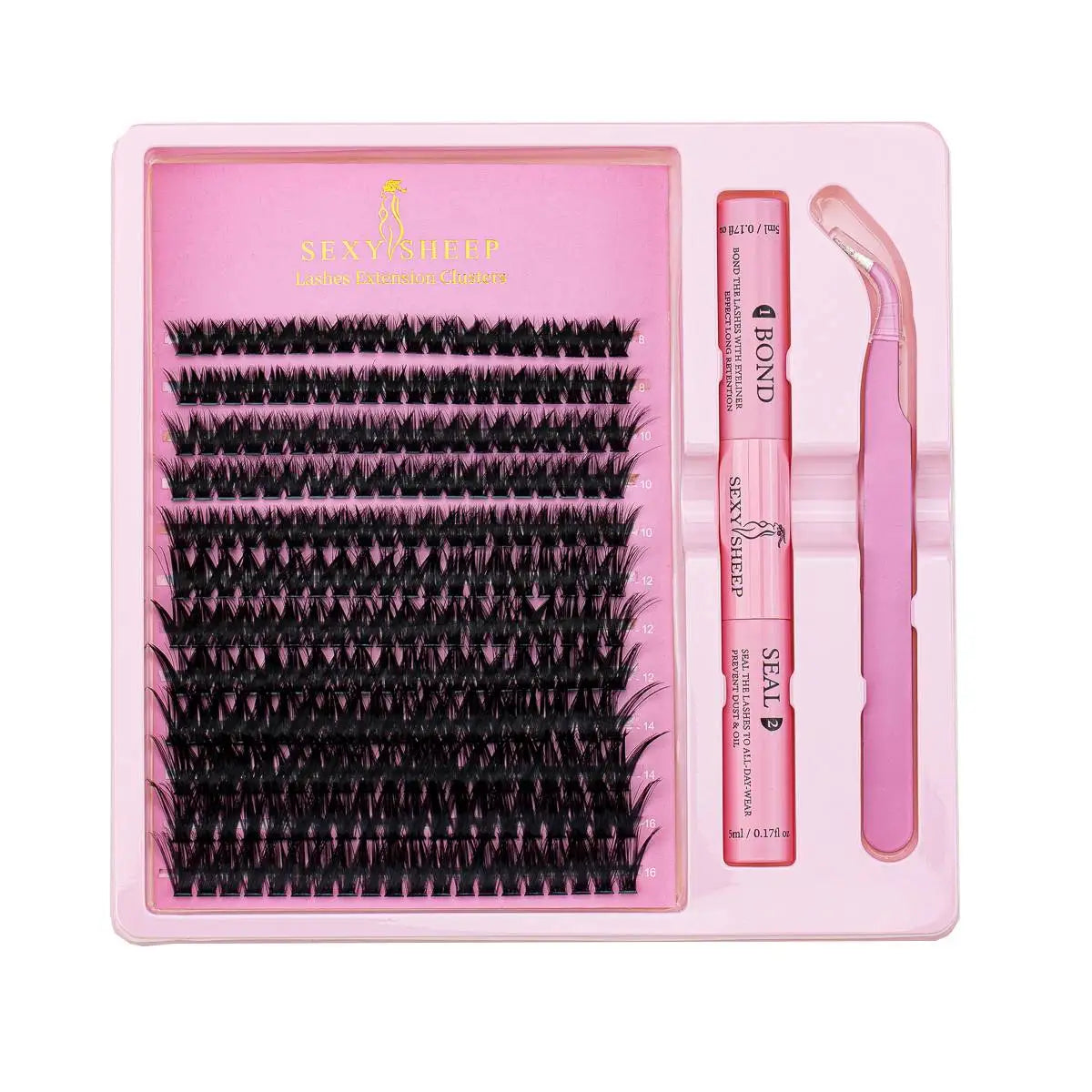 DIY Eyelash Extension Kit – Cluster Lashes with Bond, Seal & Applicator