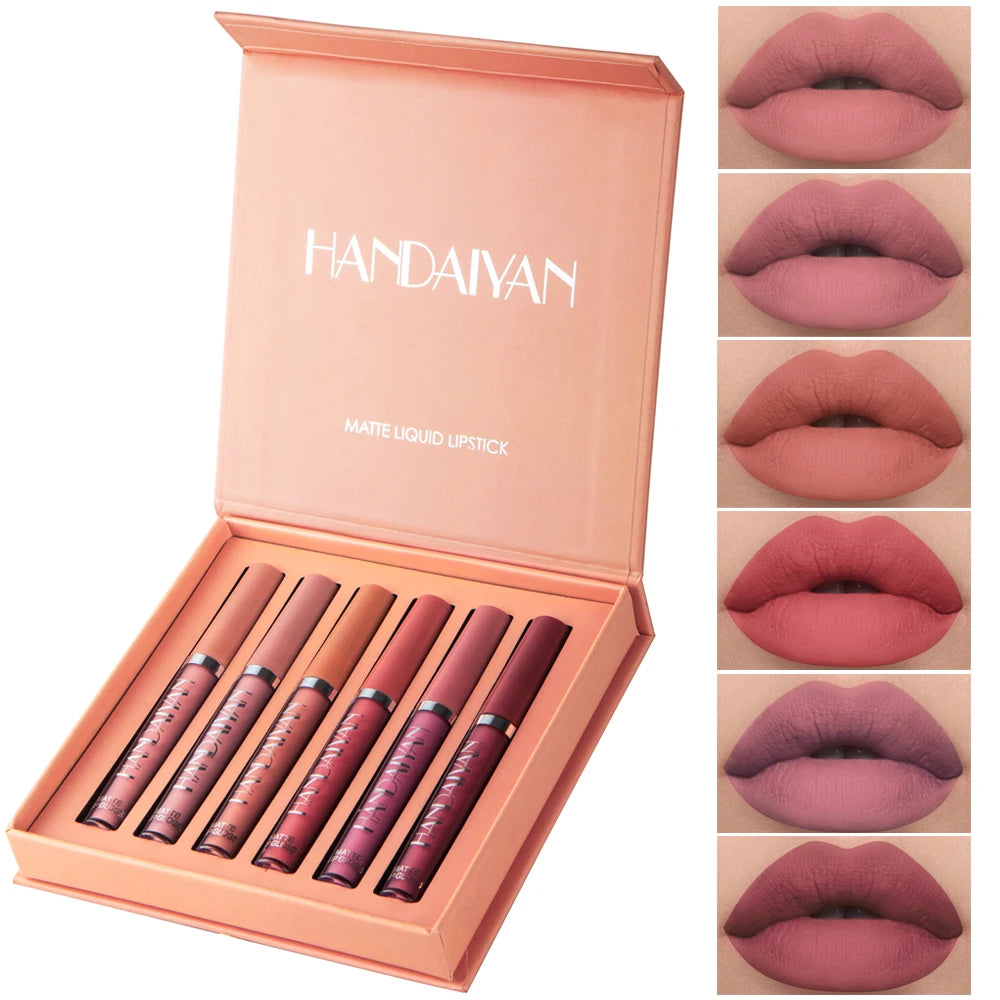 HANDAIYAN MatteStay – 6PCS Long-Lasting Liquid Lipstick Gift Set