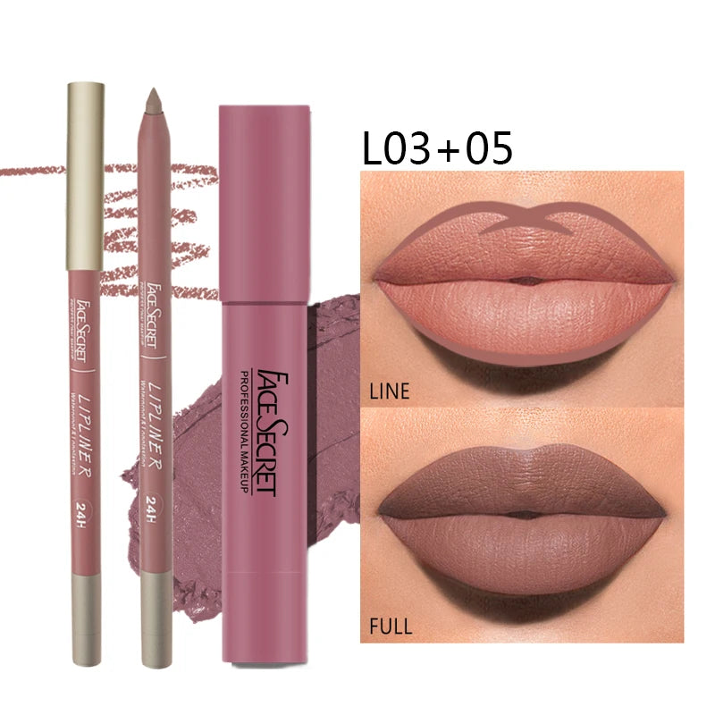 VelvaLips – Matte Lip Liner & Lipstick Duo Set
