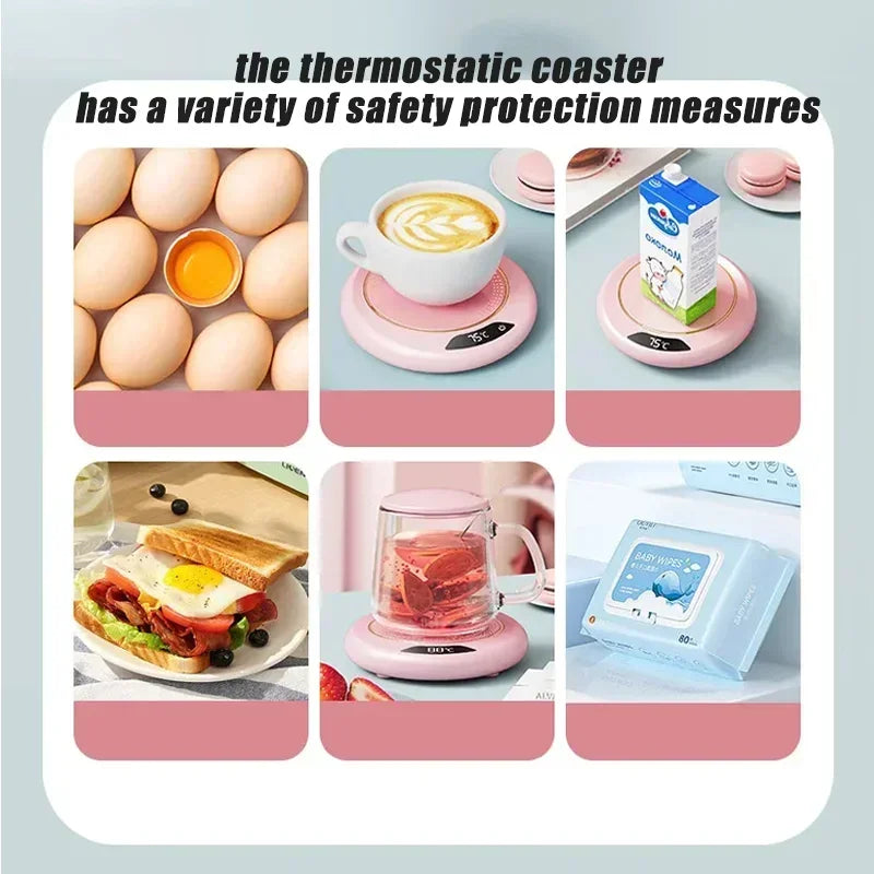 Electric Coffee Mug Warmer – Auto Shut-Off Thermostat Coaster for Office & Travel