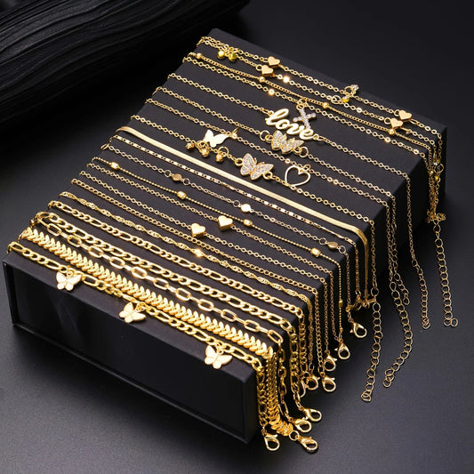 SoleVibe – 18PCS Boho Summer Anklet Set