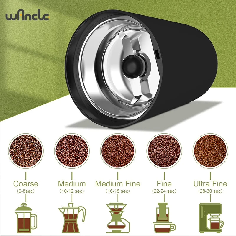200W High-Power Coffee Grinder – Multifunction Bean Grinder for Home Use (220V/120V)