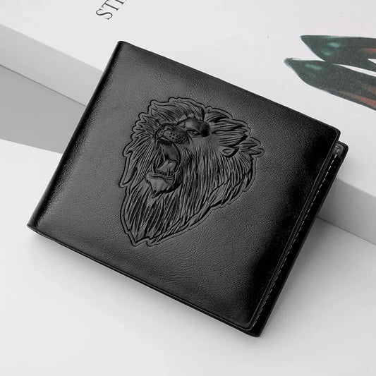 TriFold Titan – 3D Embossed Men's Wallet with Zipper & Card Holder