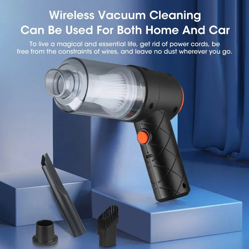 6000Pa Cordless Car Vacuum – 3-in-1 Handheld Cleaner with Blower & Suction