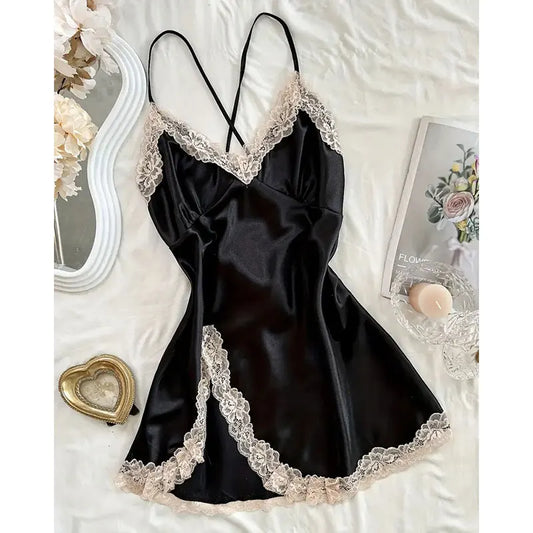 BareMuse – Off-Shoulder Sheer Silk Nightdress