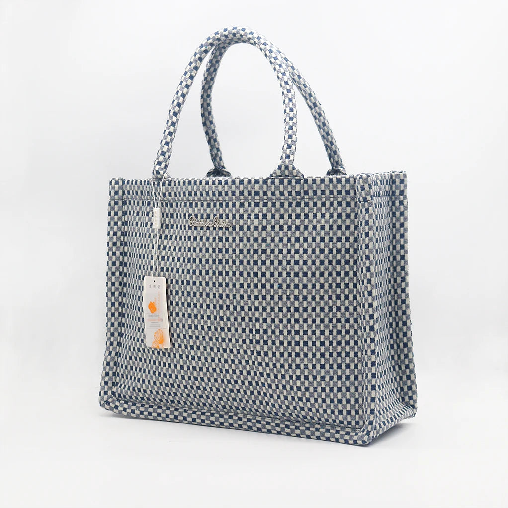EcoPlaid – Woven Reusable Large Capacity Shoulder Bag