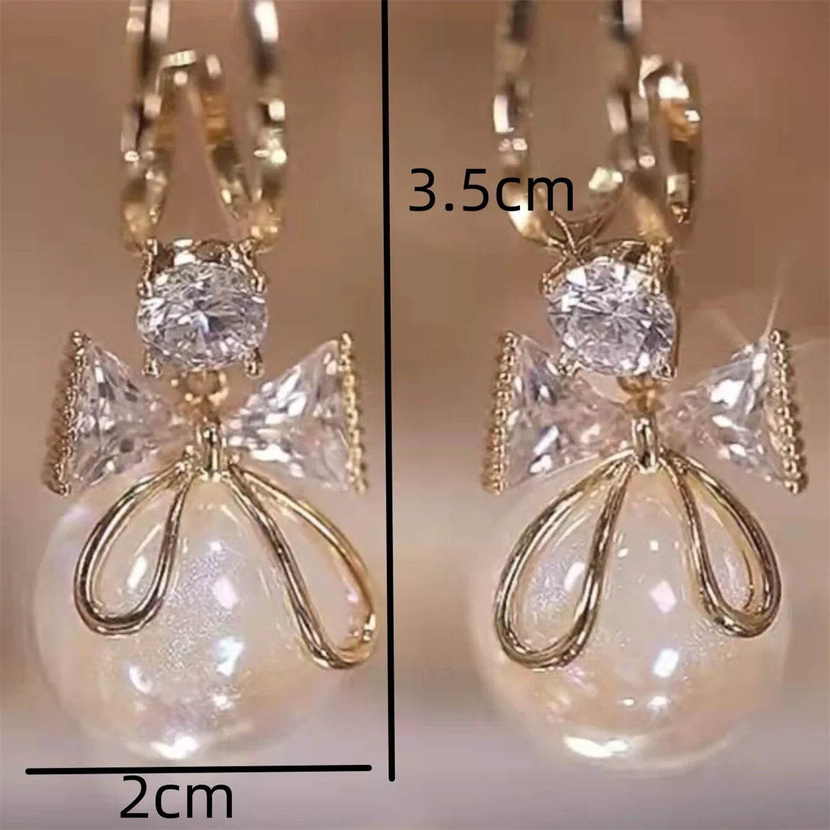 2PC Women’s Trendy Bow Earrings Set – European American Style