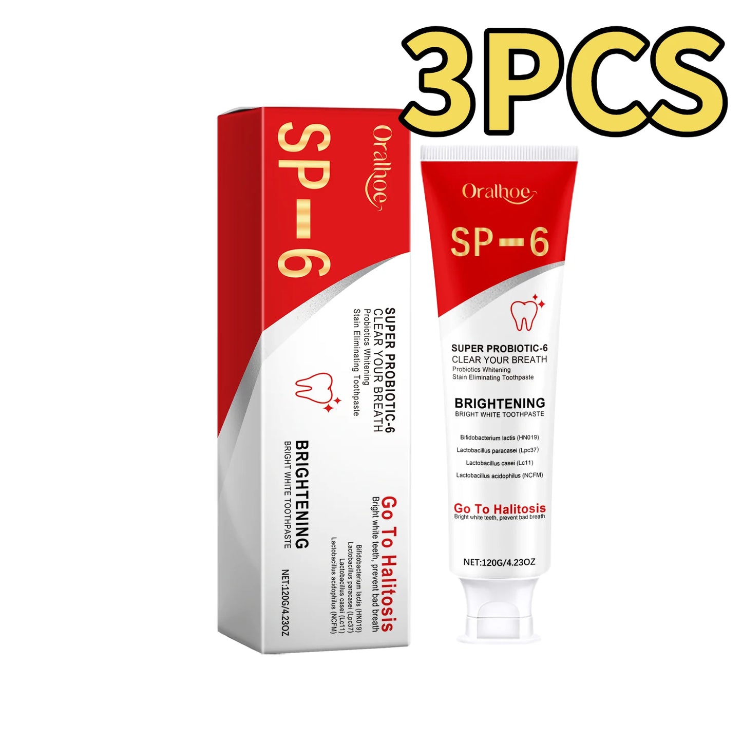 Whitening Toothpaste – Probiotic Stain Removal & Fresh Breath (1–5pcs)