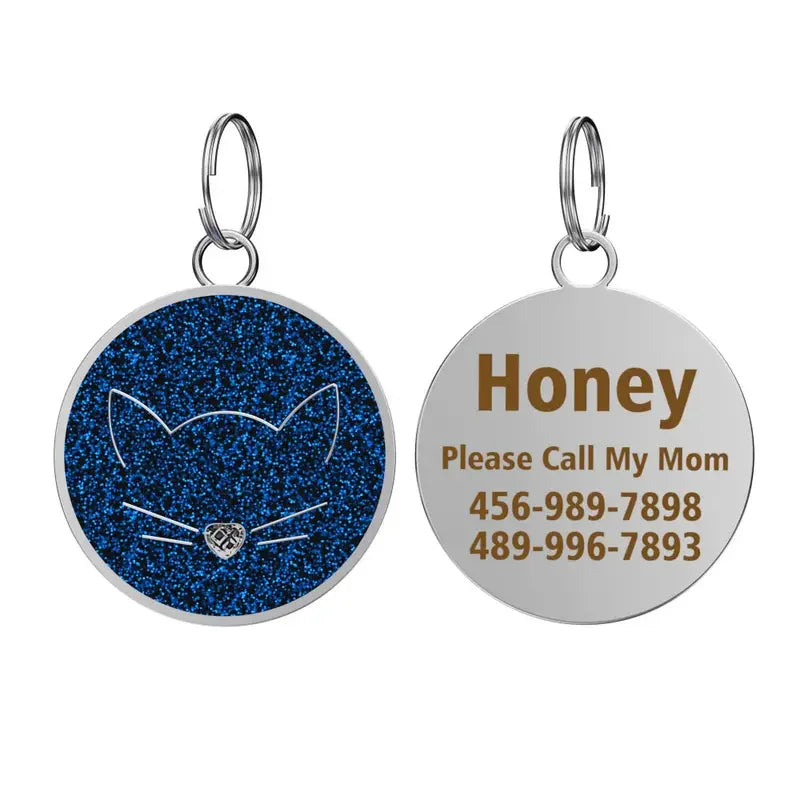 Personalized Pet ID Collar Tag – Custom Engraved Name & Phone Pendant for Cats & Dogs