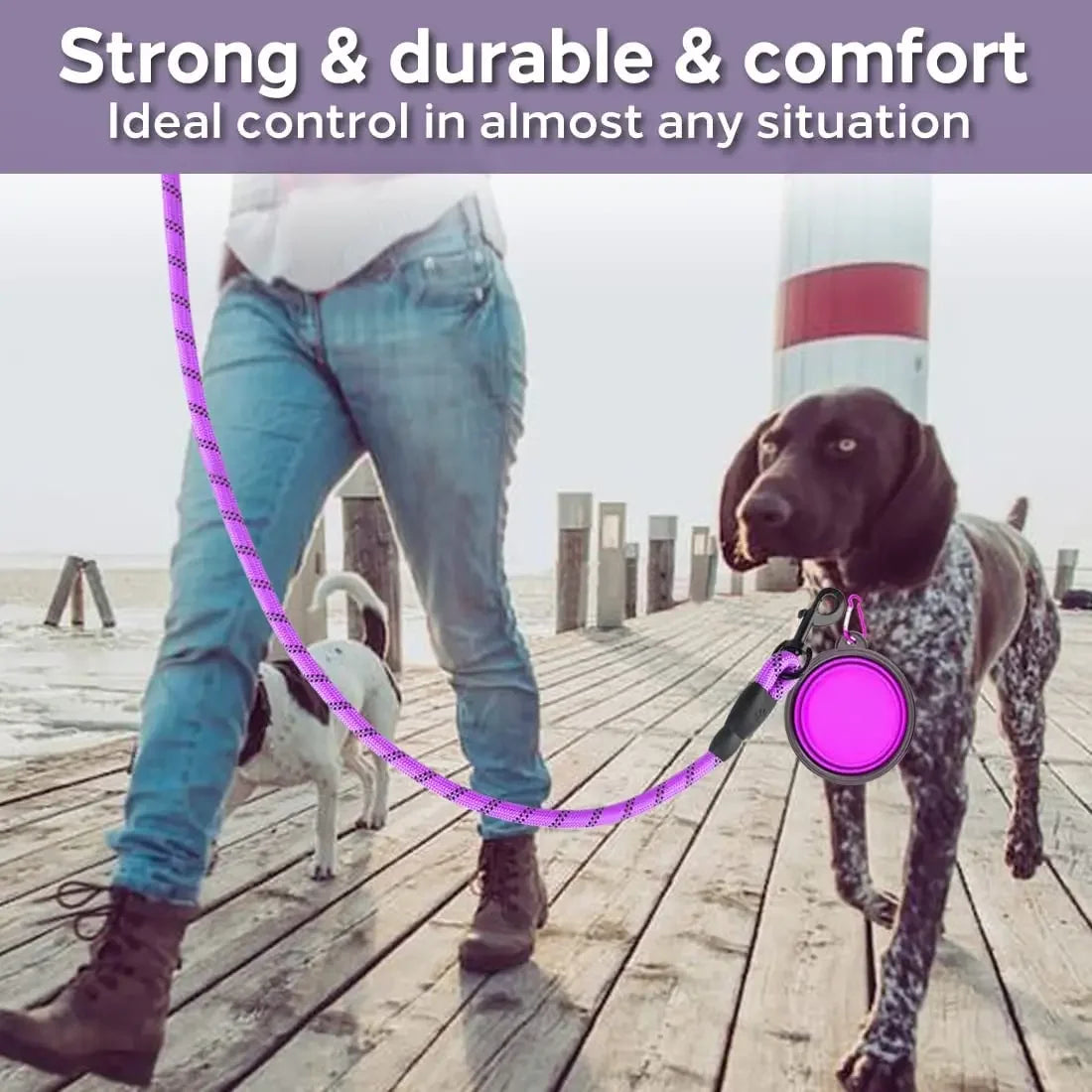 Reflective Strong Dog Leash – Durable Pull-Resistant Leash for Small to Large Dogs
