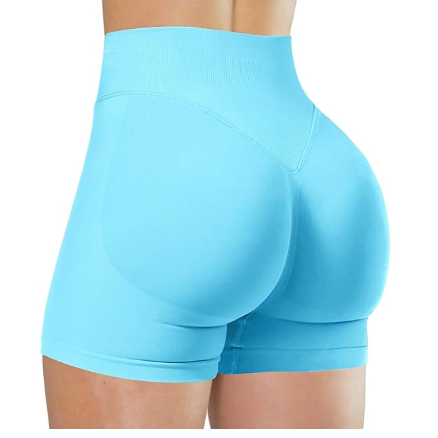 SculptFit Summer High Waist Yoga Shorts – Solid Color, Stylish & Supportive Fitness Bottoms