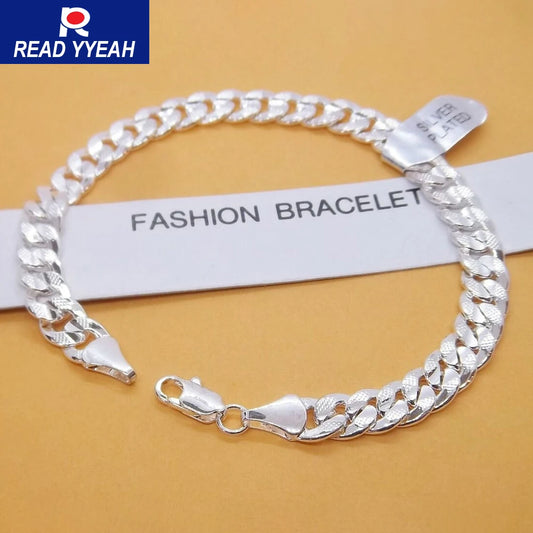 SilverLink – 925 Silver Flat Chain Bracelet (Unisex)