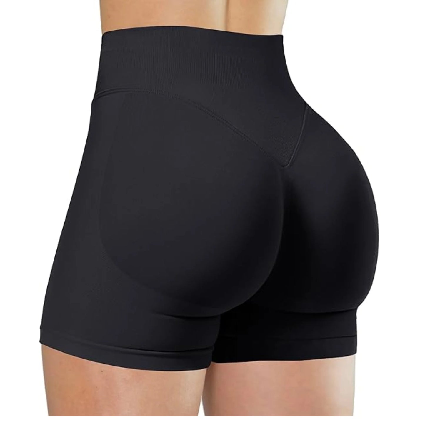 SculptFit Summer High Waist Yoga Shorts – Solid Color, Stylish & Supportive Fitness Bottoms