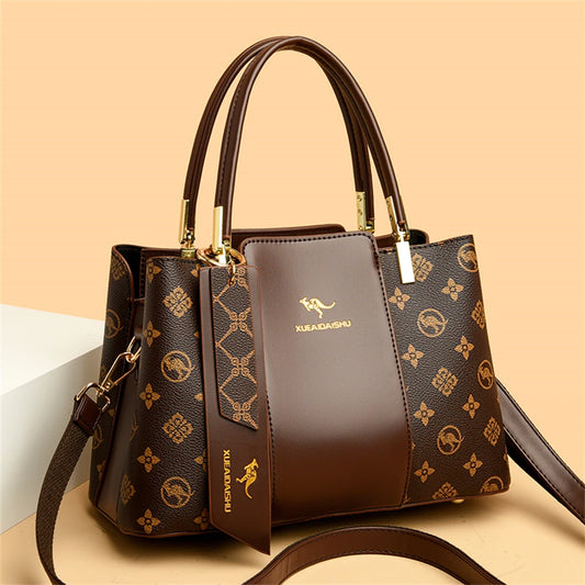 SoftLuxe – Printed Leather Large-Capacity Shoulder Bag