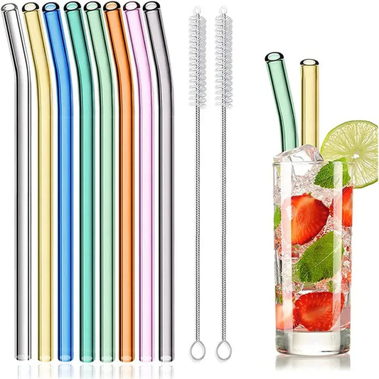 Glass Straws – Reusable Eco-Friendly Set with Cleaning Brush