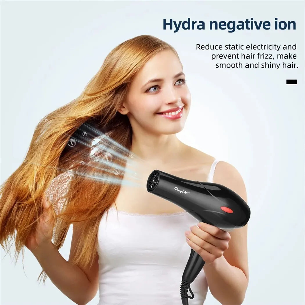 CkeyiN 1600W Professional Hair Dryer – Negative Ion Blow Dryer with Diffuser & Concentrator