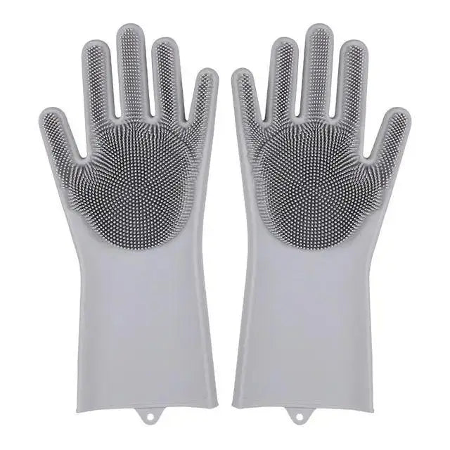 Silicone Gloves – Magic Dishwashing Gloves with Scrubber