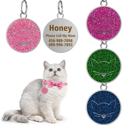 Personalized Pet ID Collar Tag – Custom Engraved Name & Phone Pendant for Cats & Dogs