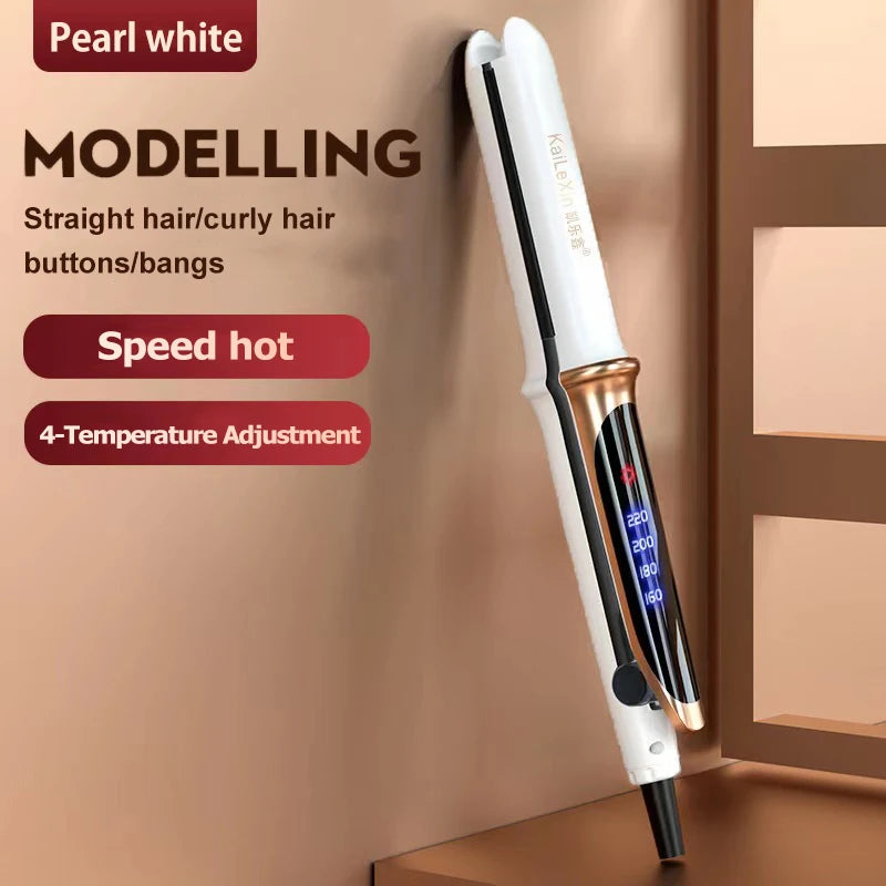 2-in-1 Professional Flat Iron Hair Straightener – 4 Gears Adjustable Temperature, Fast Warm-Up