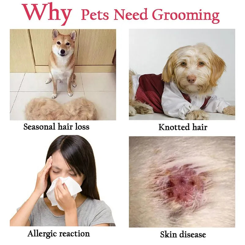 Professional Pet Shedding Brush – Hair Remover & Knot Cutter for Dogs & Cats