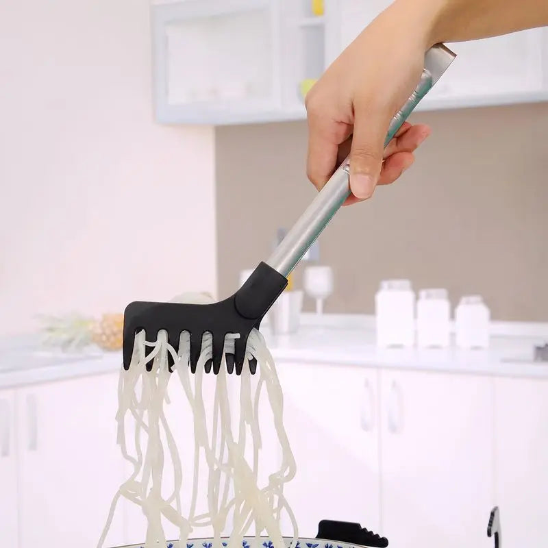 Food Tongs – Stainless Steel Noodle Tongs with Non-Slip Handle