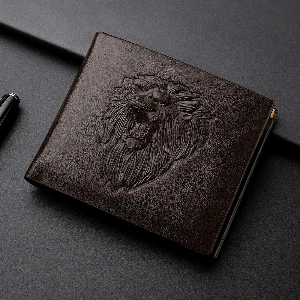 TriFold Titan – 3D Embossed Men's Wallet with Zipper & Card Holder