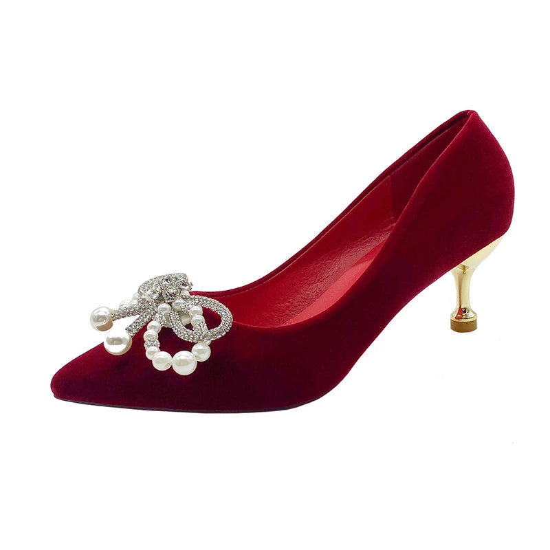PearlStep – Bridal Thick Heel Xiuhe Shoes