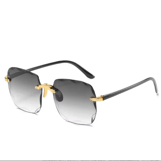 Square Frameless Gradient Sunglasses for Women – Classic Chic UV Protection