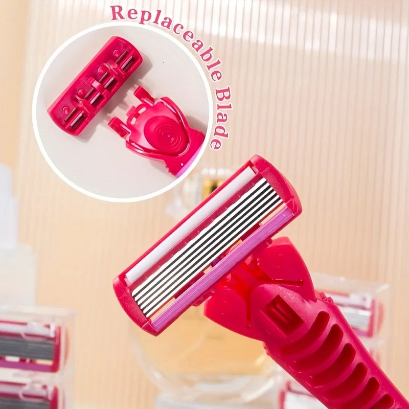 SilkEdge 6 – Women’s Safety Razor with 18 Replaceable 6-Layer Blades