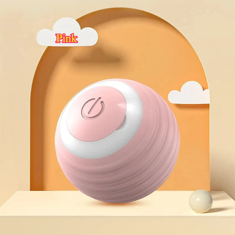Interactive Smart Rolling Ball Toy – Rechargeable Electric Cat Toy with Faux Tail