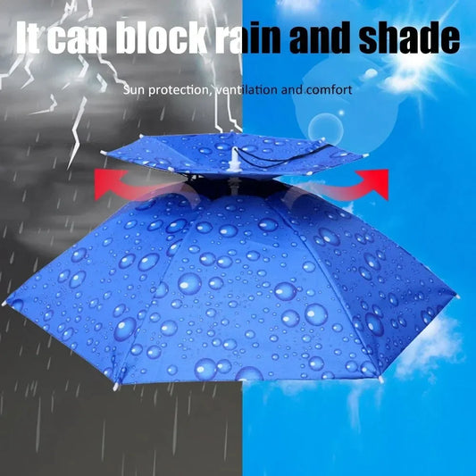Foldable Umbrella Hat – Double-Layer Sun Cap for Outdoor & Fishing