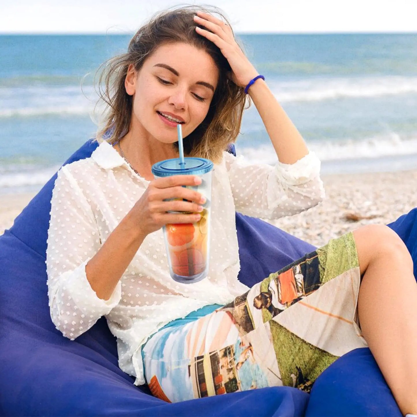 Cold Tumbler – Clear Reusable Cup with Straw & Lid