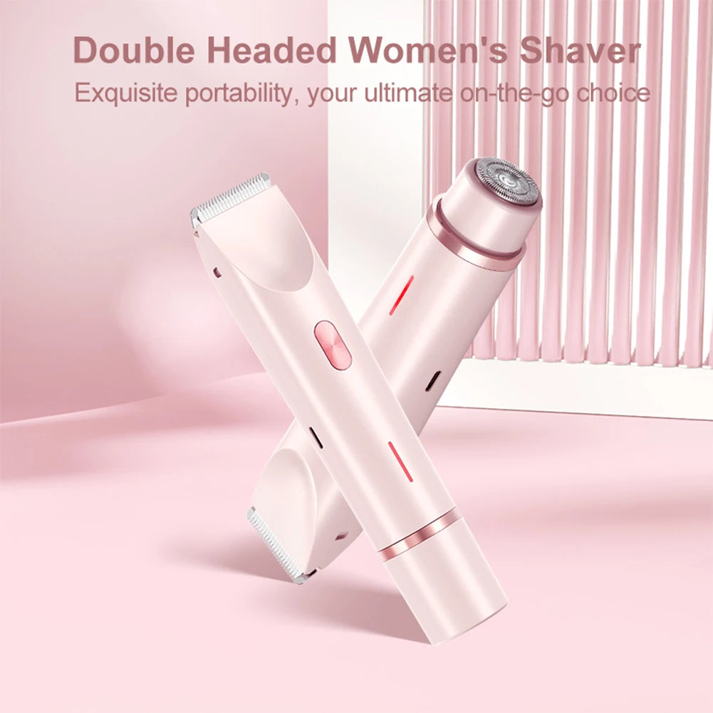 2-in-1 Electric Bikini Trimmer & Shaver for Women – Dual-Head, Painless & Waterproof