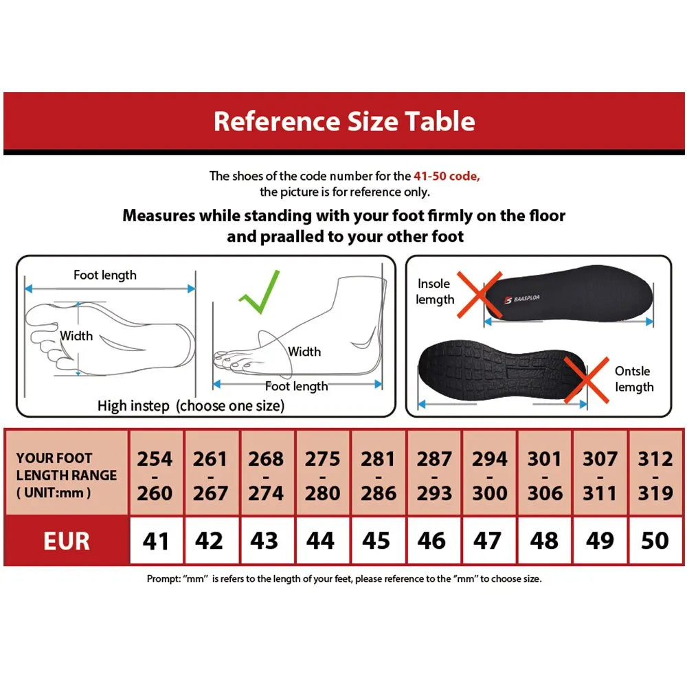 Baasploa SprintPro 2025 – Men’s Lightweight Breathable Running Sneakers