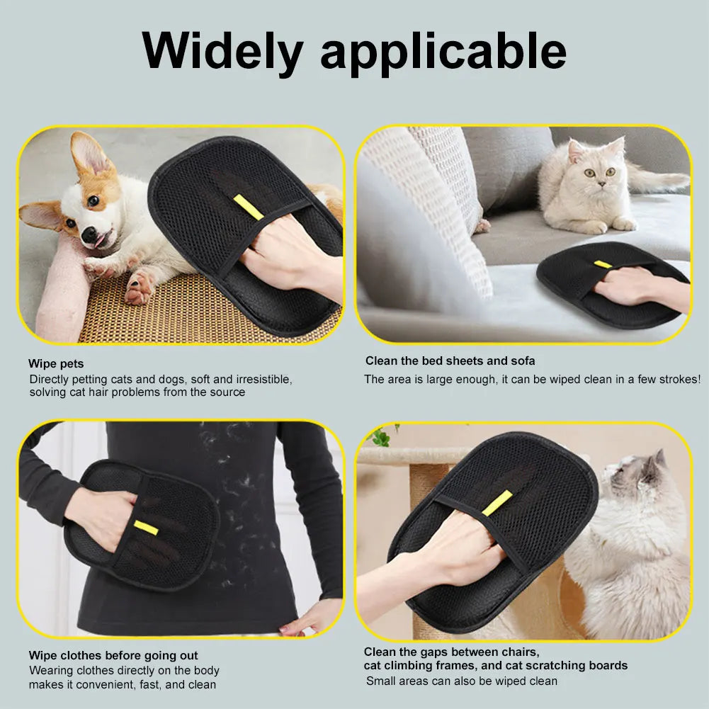 Pet Grooming Deshedding Glove – Brush Glove for Dogs, Cats & Rabbits (All Hair Types)