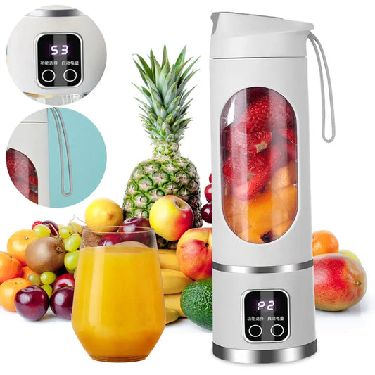 450ml USB Portable Juicer Cup – 12-Blade Mini Blender with 3 Speeds & Ice Crushing