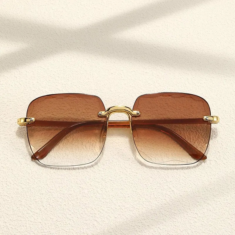 Square Frameless Gradient Sunglasses for Women – Classic Chic UV Protection