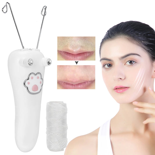 Rechargeable Cotton Thread Hair Remover for Women – Gentle Epilator for Face, Neck & Body