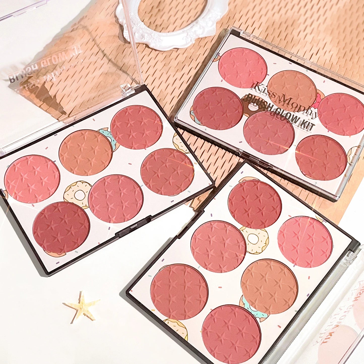 BlushBloom – 6-Color Waterproof Matte & Pearl Blush Palette